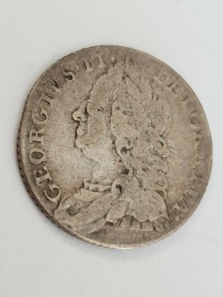 Europe Coin1757 Great Britain George Six Pence Silver Coin