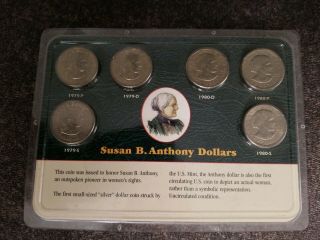 Susan B Anthony Dollar 6 Coin Set 1979 1980 P D S Littleton Set Apollo 11