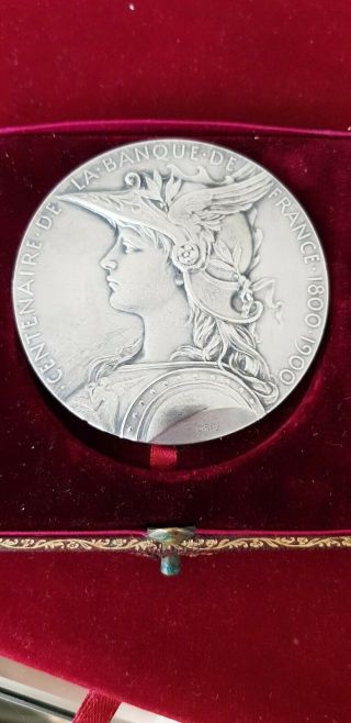 France - 1900 - Banque De France Centenary - Silver By Roty -