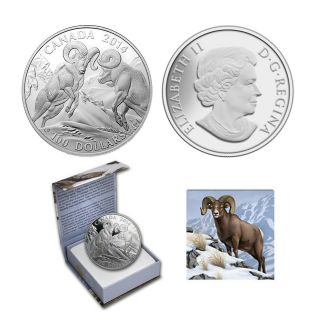 2014 $100 Canada Bighorn Sheep,  Fine.  9999 Silver Coin (ogp/coa)