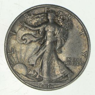 Xf,  1947 Walking Liberty 90 Silver Us Half Dollar - Coin 363