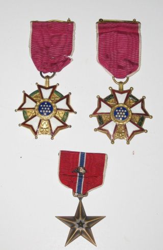 World War Ii,  Medal Grouping,  Two Legion Of Merit,  Bronze Star,  Identified