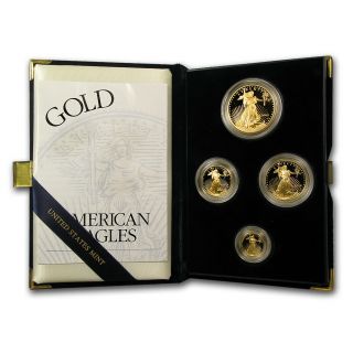 2003 - W 4 - Coin Proof Gold American Eagle Set (w/box &)