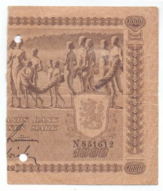 Finland 1000 Markkaa 1922 Half Note,  P - 67