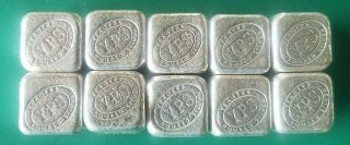 X10 - 1 Oz Hand Poured 999 Silver Bullion Bar " Cube " By Yps Yeager 