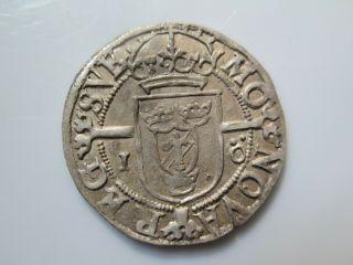 Sweden Medieval Silver Coin,  Sigismund 1 öre 1595 Stockholm Quality