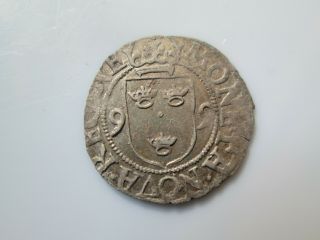 Sweden medieval silver coin,  Sigismund 1/2 öre 1599 Stockholm 2
