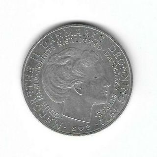 Denmark:10 Kroner 1972 Silver Crown Size Vf,  (see Scans)