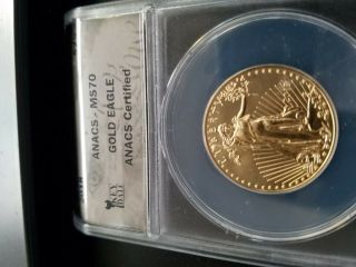 American Gold Eagle 1/2 Oz.  $25 Coin 2018 Anacs Ms70 Fine Gold