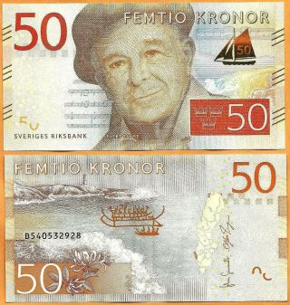 Sweden Nd (2015) Unc 50 Kronor Banknote Paper Money Bill P - 70