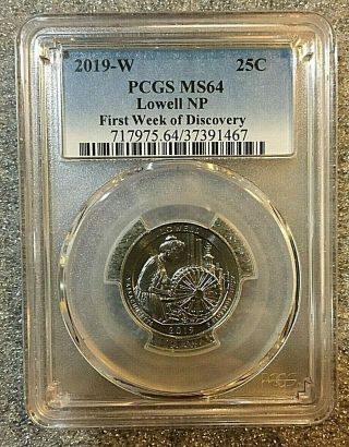 2019 - W Lowell National Park Quarter Pcgs Ms64 First Week Of Discovery West Point