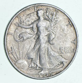 Xf,  1945 - S Walking Liberty 90 Silver Us Half Dollar - Coin 672