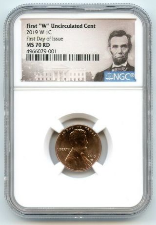 2019 W Lincoln Penny 1c Cent Uncirculated Ngc Ms70 Rd F.  D.  I 4966079 - 001