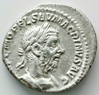 Macrinus.  217 - 218 Ad 3.  53gr;21mm.  Ar Denarius.  Laureate And Cuirassed Bust Right