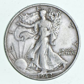 Xf,  1942 - S Walking Liberty 90 Silver Us Half Dollar - Coin 653