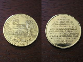 Flown Apollo 11 Medal,  Gold Vip Edition,  Mfa,  Very Rare