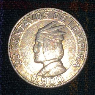 Honduras 20 Cents 1952 - Vf,  Lower 2,  500,  000 Strike,  Silver