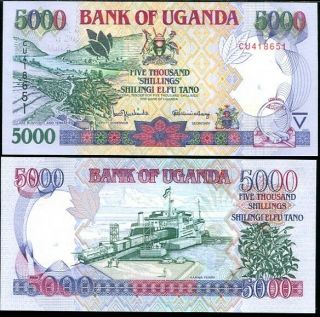 Uganda 5000 5,  000 Shillngs 2000 P 40 Unc