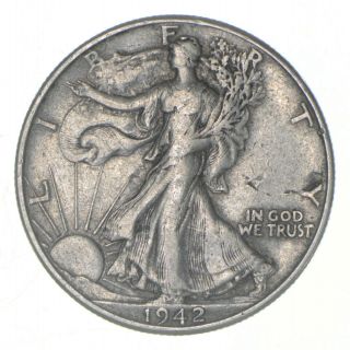 Xf,  1942 Walking Liberty 90 Silver Us Half Dollar - Coin 250