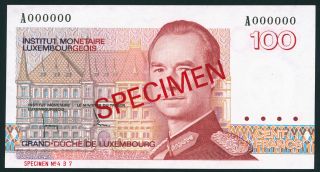 Luxembourg 100 Francs (1986) A Specimen Unc P.  58as