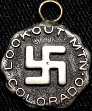 Pre 1933 Lookout Mountain Colorado Good Luck Swastika Token