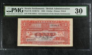 Straits Settlements 1 Dollar Pick 9b 1930 Pmg 30