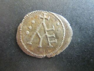 Meroving Silver Coin.  Ae With Cross.  Unknown Inscription On Rev.