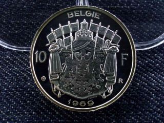 Belgium 10 Franc Silver (. 925) Coin 1969 Pp