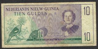 Netherlands Nieuw Guinea 10 Gulden 1954 Indonesia P14 Kf042647