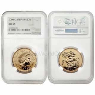 Great Britain 2000 5 Sovereign Gold Ngc Ms65