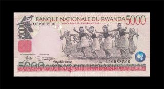 1.  12.  1998 Rwanda Africa 5000 Francs French ( (gem Unc))