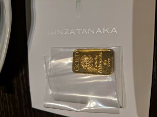Gold Bullion 10gram Ingot 24k Ginzatanaka (japan) Puregold 999.  99 10g Goldbar