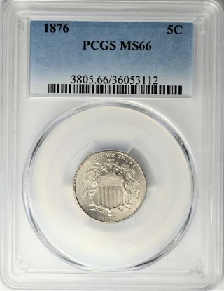 1876 Shield Nickel Pcgs Ms66 Example Azo0519
