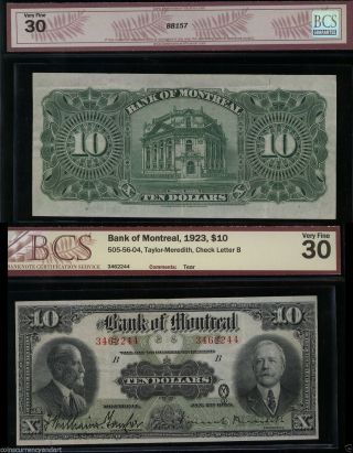 1923 Bank Of Montreal $10
