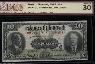 1923 Bank of Montreal $10 2