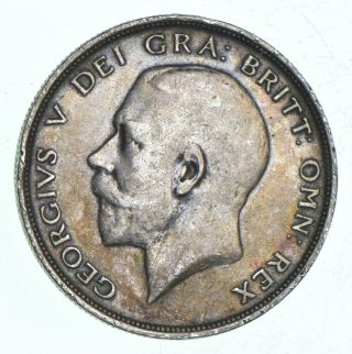 World Coin - 1914 United Kingdom 1/2 Crown - 13.  6g - World Silver Coin 458