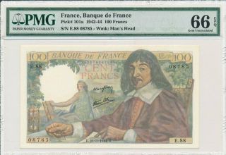 Banque De France France 100 Francs 1944 Pmg 66epq