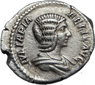 Julia Domna 193ad Rome Authentic Ancient Silver Roman Coin Diana Lucifera I67046