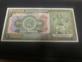 Czechoslovakia 100 Korun 1920 (gorgeous Rarity)