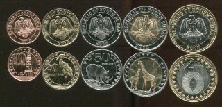 South Sudan Set 5 Coins 10 20 50 Piasters 1 2 Pounds Animals 2015 Unc