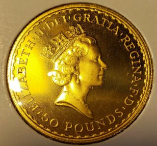 1990 1/2 Oz.  Gold Britannia 50 Pound British Coin