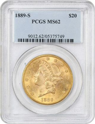 1889 - S $20 Pcgs Ms62 - Liberty Double Eagle - Gold Coin
