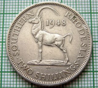 Southern Rhodesia George Vi 1948 2 Shillings,  Sable Antelope