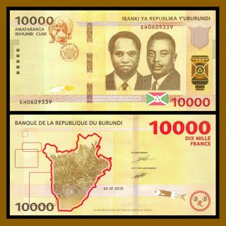 Burundi 10000 (10,  000) Francs,  2018 (2019) P - Unc