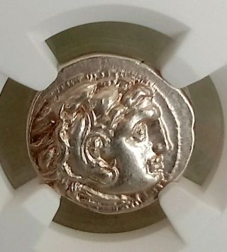 Kingdom Of Macedon Alexander III Drachm NGC AU Ancient Silver Coin The Great 6