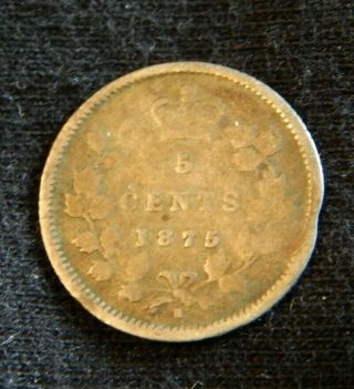 1875 H Canada 5 Cents - Poor