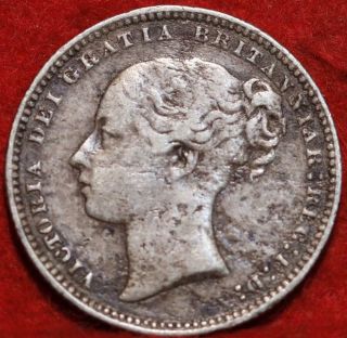 1875 Great Britain One Shilling Silver Foreign Coin
