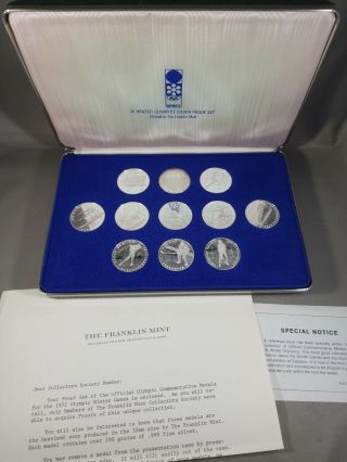 1972 Xi Winter Olympics Silver Proof Set Franklin.  999 Fine Silver 6.  60 Ozt