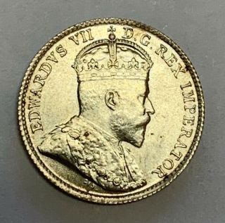 1905 Canada 5 Cent Sterling Silver Coin Brilliant Uncirculated 2