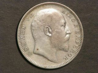 India 1906 1 Rupee Silver Vf - Xf